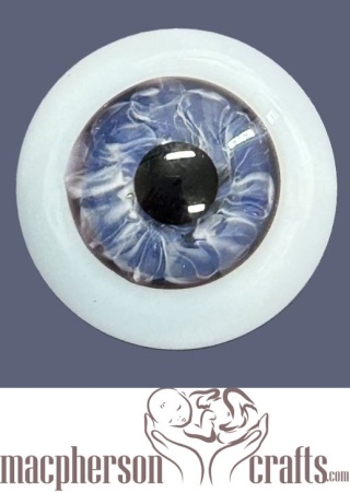 22mm Mouth Blown Glass Eyes -  Reflections Blue w Blue Sclera